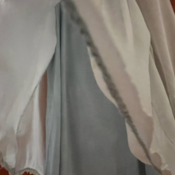 Italian Silk Flowy Pale Blue Top NWOT - Picture 12 of 15
